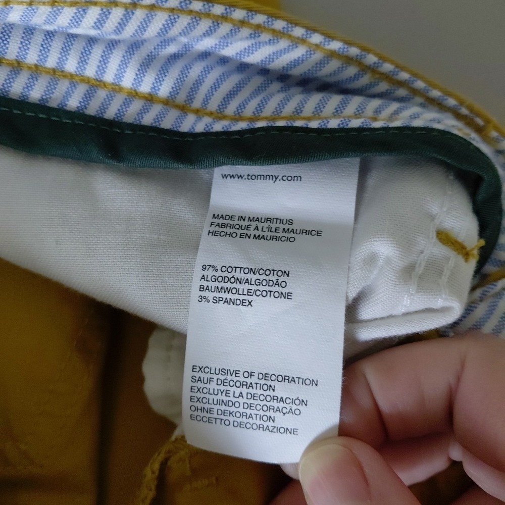 Tommy Hilfiger FREEDOM SKINNY Jeans Size 8 Pants Mustard Yellow Chino Retro Fall - Picture 10 of 10